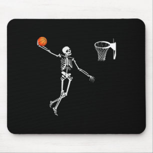 Basketball Skeleton Halloween Art-Dunking Skeleto Mouse Pad