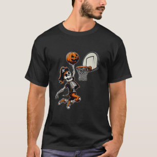 Basketball Skeleton Halloween Dunk Pumpkin Skeleto T-Shirt
