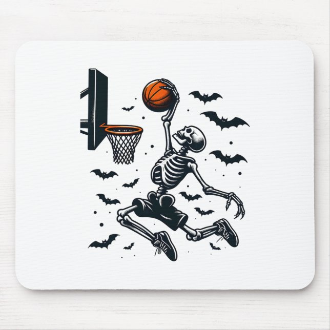 Basketball Skeleton Halloween Skeleton Basketball  Mouse Pad (Front)