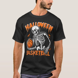 Basketball Skeleton Halloween Trick Or Treat T-Shirt
