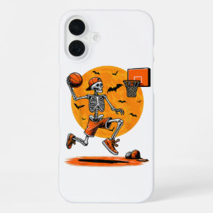 Basketball Skeleton Spooky Halloween iPhone 16 Plus Case