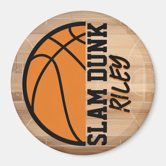 Basketball Slam Dunk Personalised Magnet (Front)