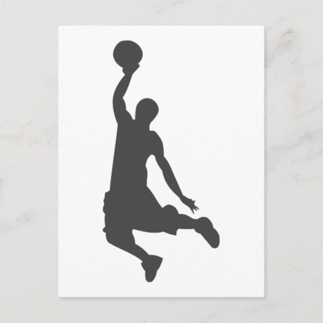 Basketball Slam Dunk silhouette Postcard (Front)