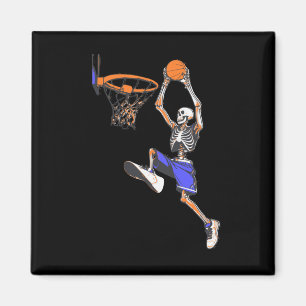Basketball Slam Dunk Skeleton Halloween Magnet