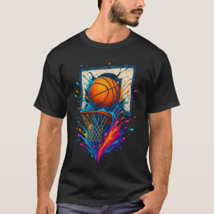 Basketball Slam Dunk Splash Hoop Backboard T-Shirt