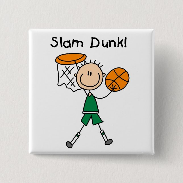 Basketball Slam Dunk T-shirts and Gifts 15 Cm Square Badge (Front)
