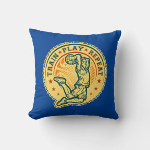 Basketball Slam Dunk Vintage Design Cushion