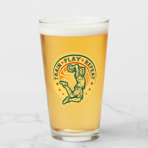 Basketball Slam Dunk Vintage Design Glass