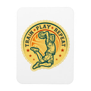 Basketball Slam Dunk Vintage Design Magnet