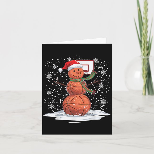 Basketball Snowman  Card (Front)