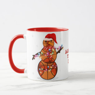 Basketball Snowman Christmas Light  Xmas Mug