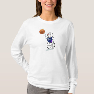 Basketball Snowman Christmas T-Shirt