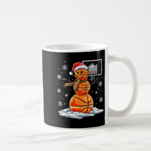 Basketball Snowman Player Santa Hat Christmas Funn Coffee Mug