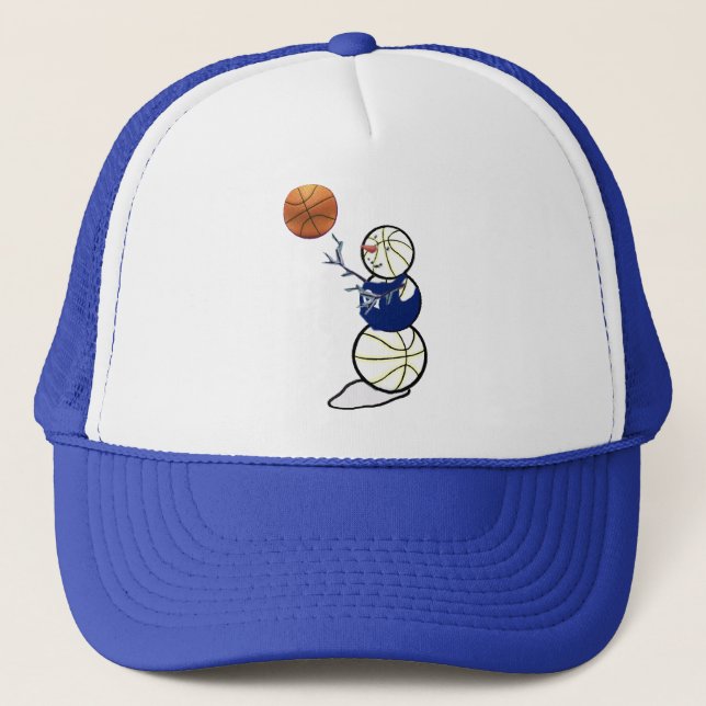 Basketball Snowman Trucker Hat (Front)