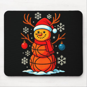Basketball Snowmen Player Sport Santa Christmas Mouse Pad