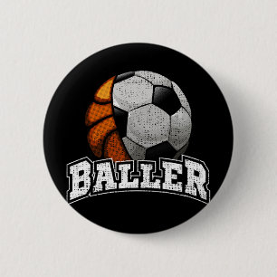 Basketball Soccer Funny 6 Cm Round Badge