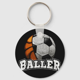 Basketball Soccer Funny Key Ring