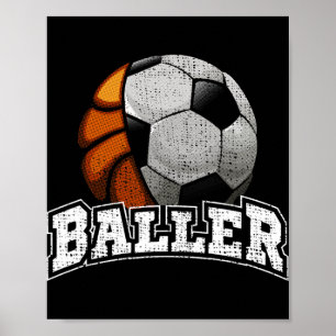 Basketball Soccer Funny Poster