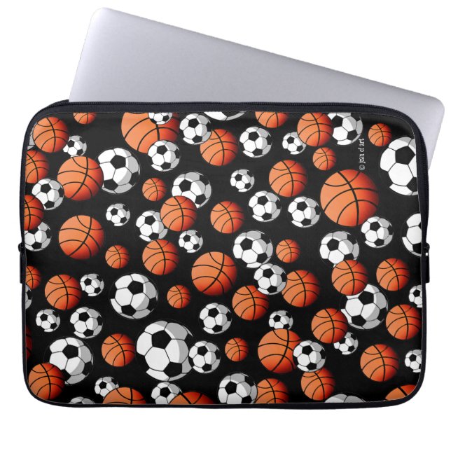 Basketball & Soccer Laptop Sleeve (Front)