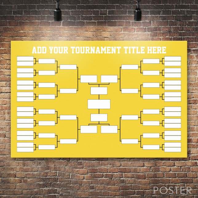 Basketball Soccer Sports Tournament Bracket Poster (Custom Tournament Bracket)