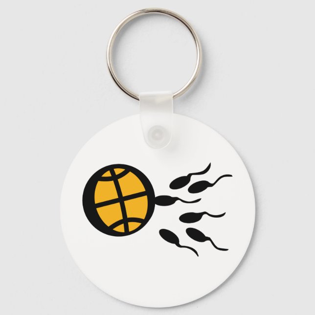 basketball sperm icon key ring (Front)