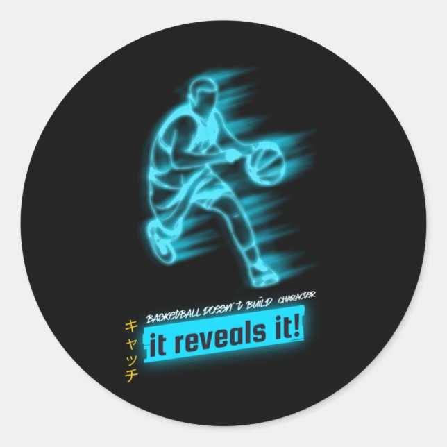 Basketball Spirit  Classic Round Sticker (Front)