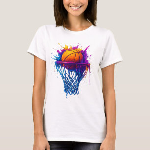 Basketball Splash Art – Vibrant Sports Design T-Shirt