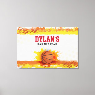 BASKETBALL SPLASH Bar Mitzvah Sign In Memory Board