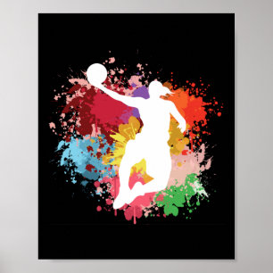 Basketball Splash Watercolor Poster