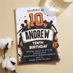 Basketball Sport Birthday Party Invitation