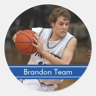 Basketball Sport Photo  Classic Round Sticker