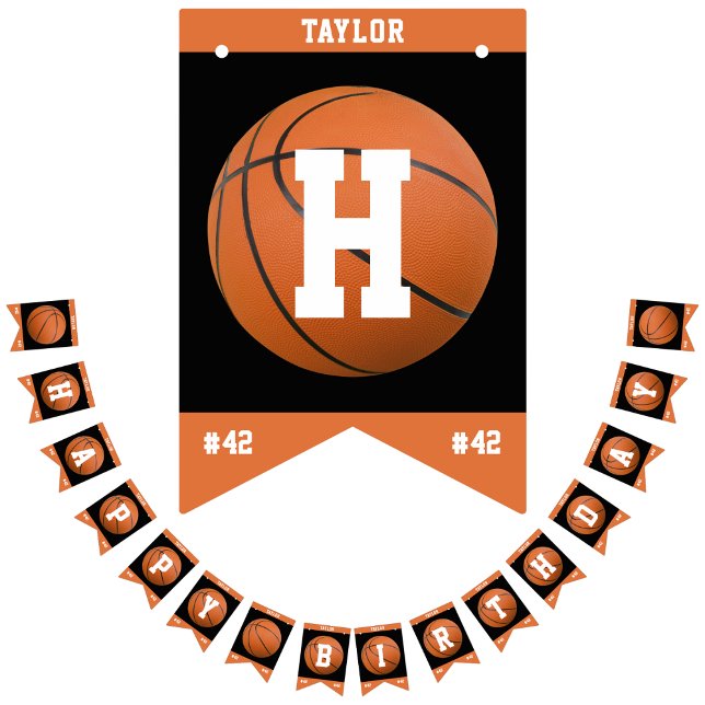 Basketball Sport Team Player Name Happy Birthday Bunting (Creator Uploaded)