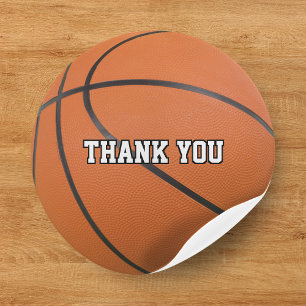 Basketball Sport Thank You Classic Round Sticker