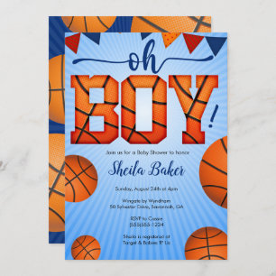 Basketball Sports Baby Shower Invitation - Oh Boy