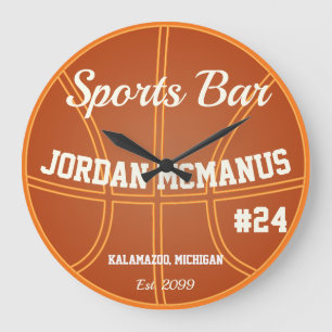 Basketball Sports Bar Clock Sign