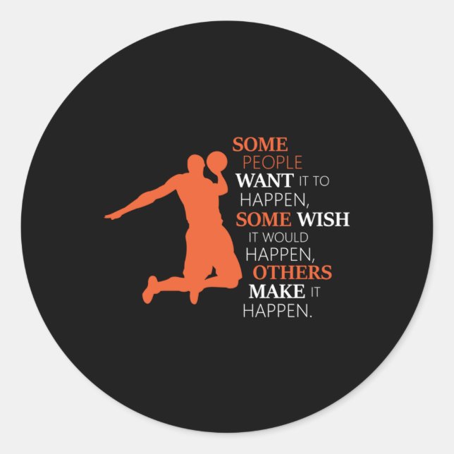 Basketball Sports Basketball Team Player Gift Idea Classic Round Sticker (Front)