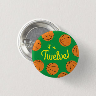Basketball Sports Birthday Party 3 Cm Round Badge
