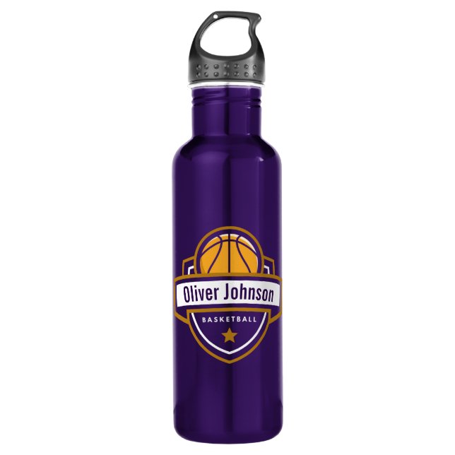 Basketball Sports Boys Purple 710 Ml Water Bottle (Front)