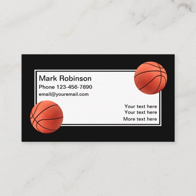 Basketball Sports Cool Business Card (Front)