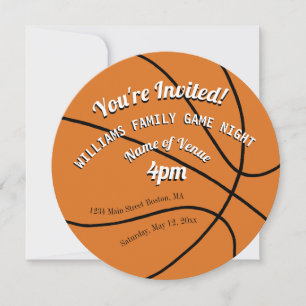 Basketball Sports Family Game Night Invitation