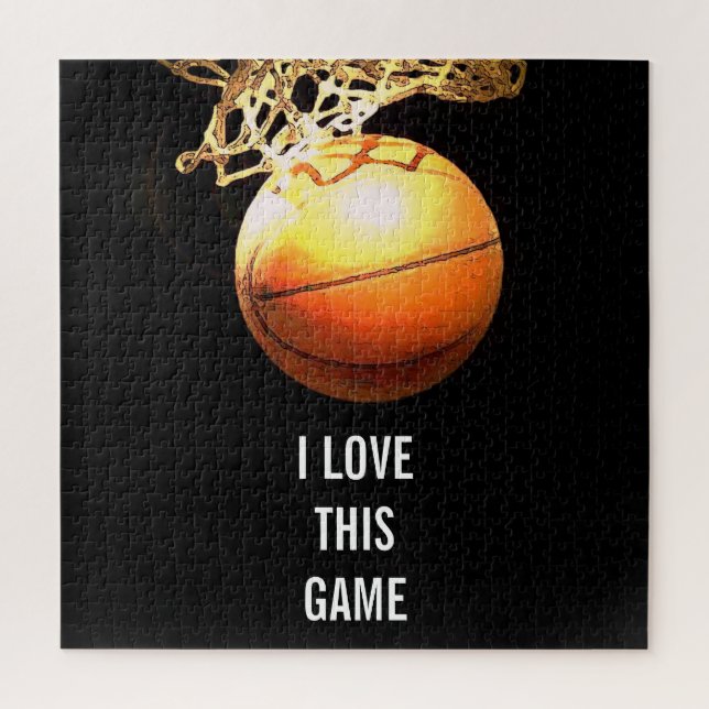 Basketball - Sports Illustration Art Jigsaw Puzzle (Vertical)