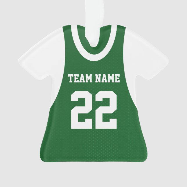 Basketball Sports Jersey Green with Photo Ornament (Front)