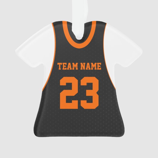 Basketball Sports Jersey Orange Ornament (Front)
