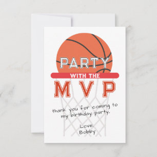 Basketball Sports Jumpman Theme Any Age Birthday Thank You Card