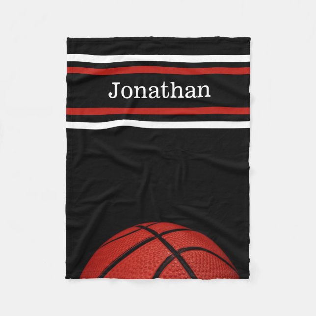 Basketball  Sports Name, Player Coach Teammate Fleece Blanket (Front)