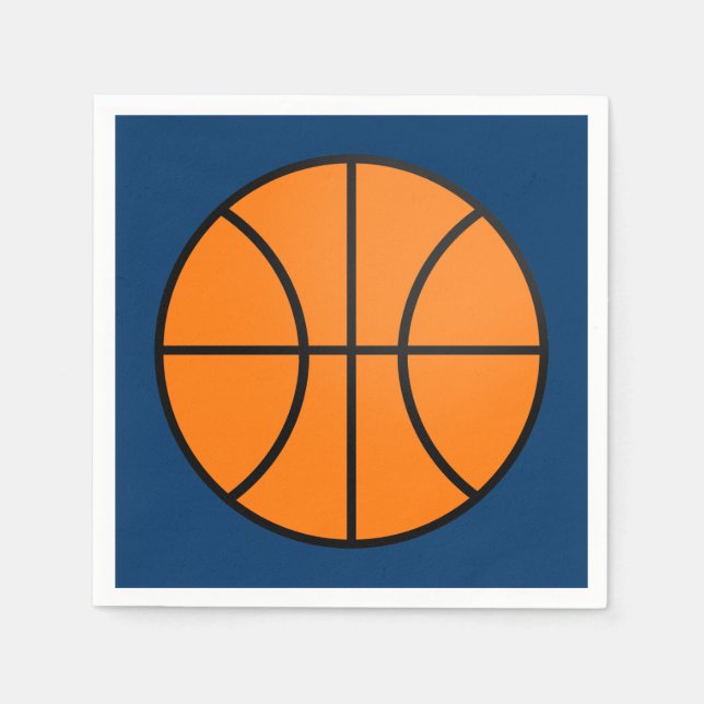 Basketball Sports Party Birthday Napkins (Front)