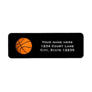 Basketball Sports Party Invitation Address Labels