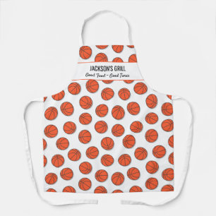 Basketball Sports Pattern, Custom Chef Player Name Apron