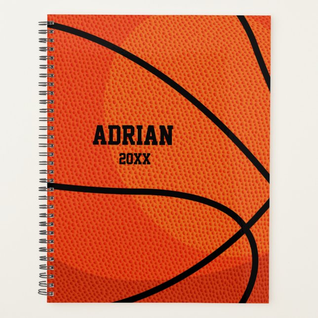 Basketball Sports Personalised  Planner (Front)