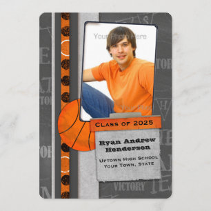 Basketball, Sports, Photo Graduation Announcement